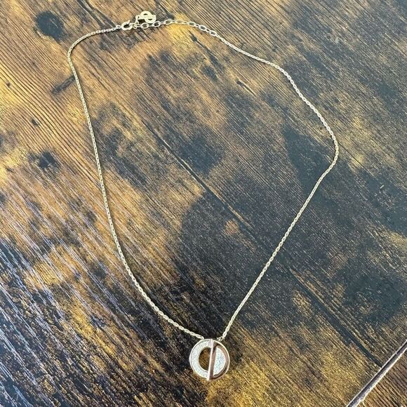 Dior CD Logo Rhinestone Gold Tone Necklace - Picture 4 of 7